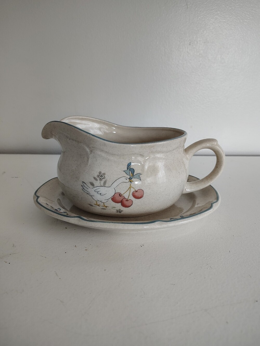 Vintage International China Marmalade 8868 Gravy Boat Underplate Goose Japan
